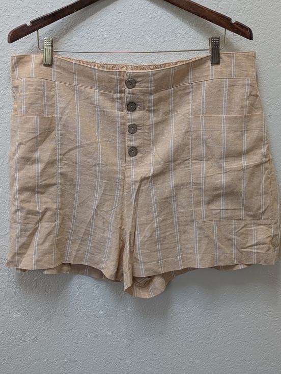 LC Lauren Conrad Pants - Yellow + white stripe Lauren conrad linen blend shorts. Size XL